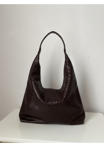 Aria Örgü Desen Geniş Omuz Çantası