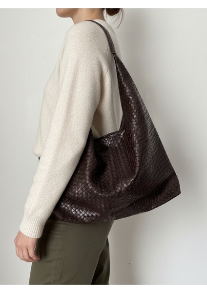 Aria Örgü Desen Geniş Omuz Çantası fiyatları