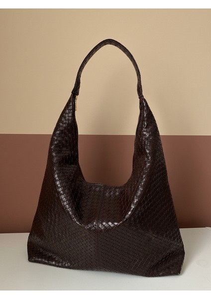 Aria Örgü Desen Geniş Omuz Çantası modelleri