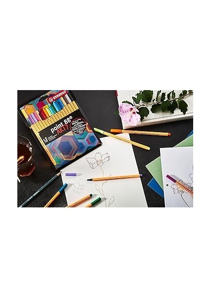 Point 88 Arty - Ince Keçe Uçlu Kalem - 24'lü Paket - Çeşitli Renkler indirimleri