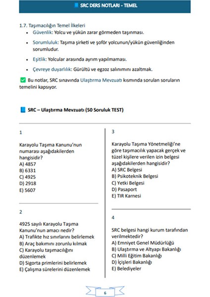 Src Ders Notları Kitabı (Trafik Işaretleri Panosu Ilaveli) indirimleri