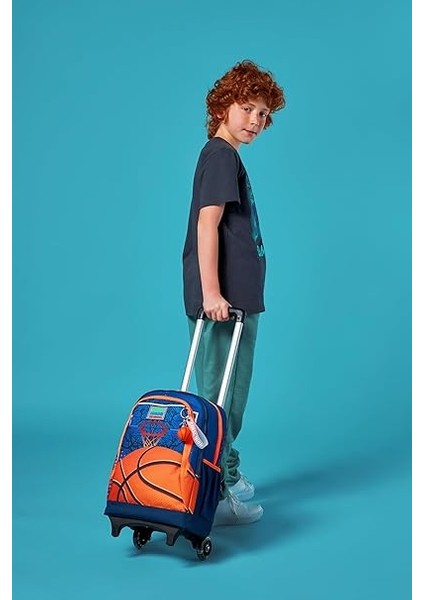 High Işıklı Tekerlekli Turuncu Lacivert Basketbol Çekçek Okul Çantası - Erkek Çocuk fiyatları