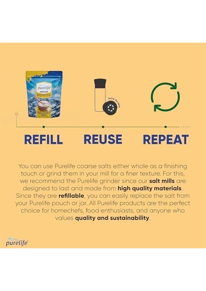 Purelife Himalaya Tuzu - Granül Kristal Kaya Tuzu Beyaz - 500 gr