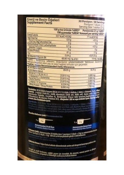 Hardline Nutrition Bcaa Matrix - Böğürtlen Aromalı, 630 gr