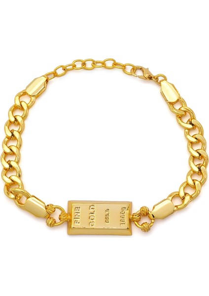 İmitasyon Altın Kaplama Figaro Desenli Külçe Bileklik BLK-1157