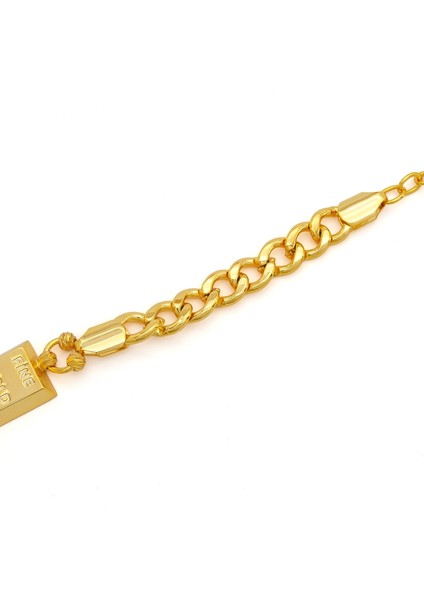 İmitasyon Altın Kaplama Figaro Desenli Külçe Bileklik BLK-1157 fırsatları