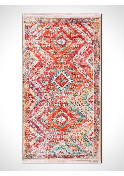 Otantik MDL892 Vintage Baskı Halı Silinebilir Yıkanabilir Salon Antre Mutfak Halı Yolluk