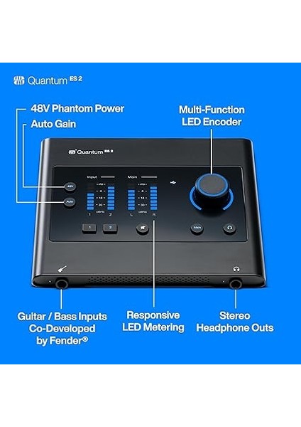 Quantum Es2-2 x 2, 24-Bit / 192 Khz Ses Kartı, 6 Aylık Studio One+ Üyeliği modelleri