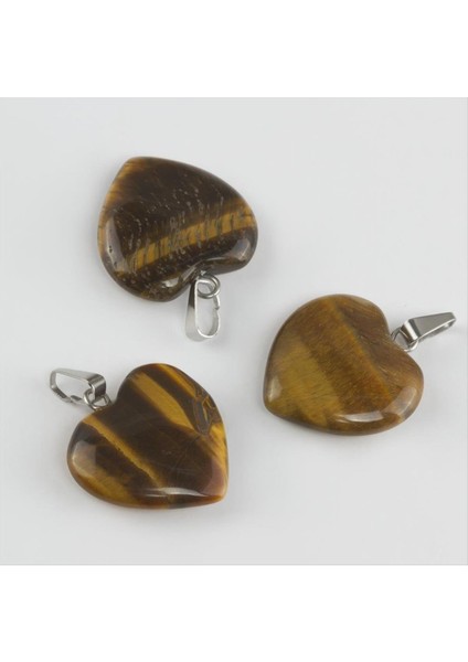 Nrzsnt Kaplangözü Kalpli Doğaltaş Kolye Ucu-Kahverengi fiyatları