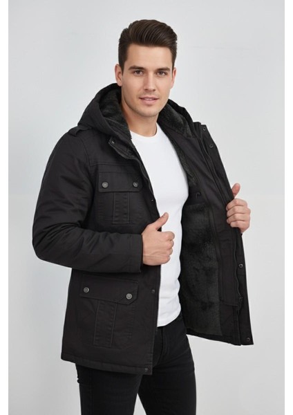Erkek Spor Kanvas Kapüşonlu Parka 85133 BGL-ST04882 modelleri