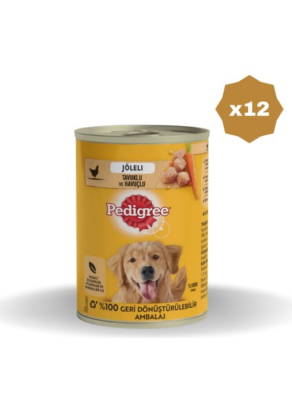 Konserve Köpek Maması Tavuklu 400 gr - (12 Adet)