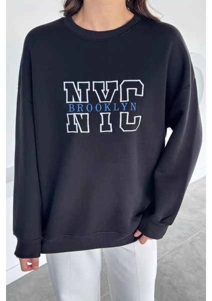 Nakışlı Üç Iplik Şardonlu Kadın Sweatshirt P-00018506 fiyatları