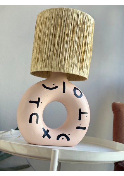 Hasır Başlıklı Ham Seramik Simit Abajur fiyatları