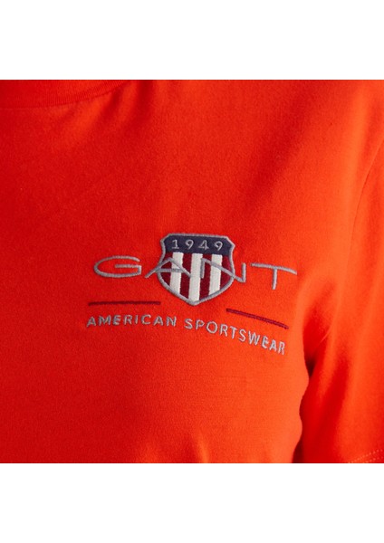 Kadın Turuncu Regular Fit Bisiklet Yaka Logolu T-Shirt indirimleri