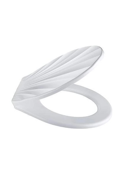 Desenli Şık Ergonomik Rahat Beyaz Renk Klozet Kapağı