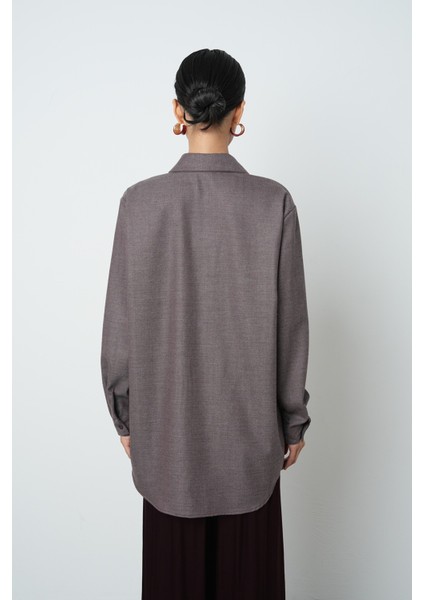 Kadın Önü ve Robası Taş Işlemeli Oversize Kesim Bordo Gömlek indirimleri