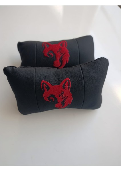 Kırmızı Kurt Logolu Ortopedik Oto Boyun Yastığı