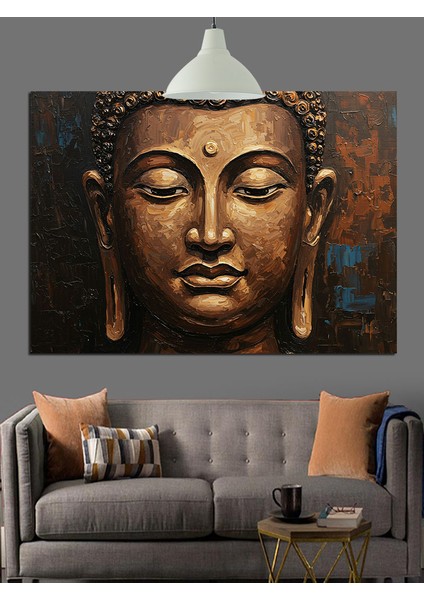 Antik Buda Heykeli Portresi Dekoratif Kanvas - Mdf Ahşap Tablo modelleri