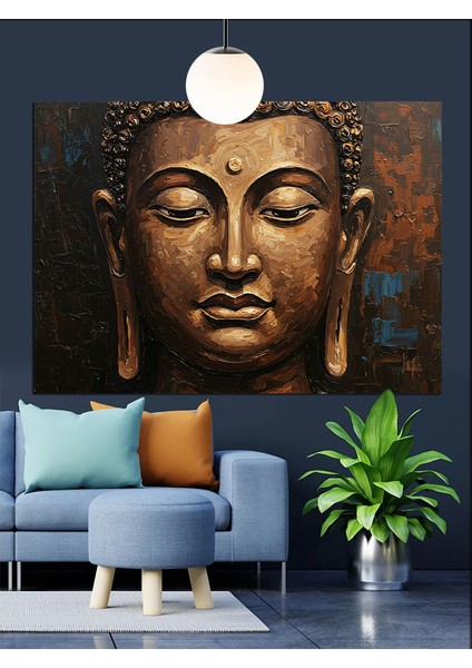 Antik Buda Heykeli Portresi Dekoratif Kanvas - Mdf Ahşap Tablo indirimleri