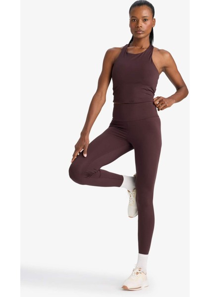 Fit Toparlayıcı Yüksek Bel Esnek Kumaş Basic Sporcu Tayt B4147AX25AU