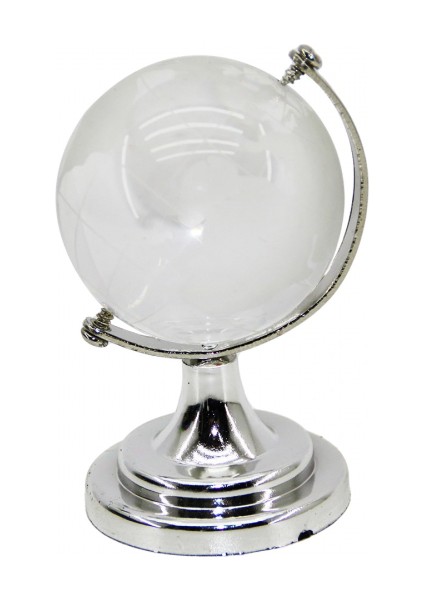 Dekoratif Küçük Şeffaf Dünya Topu - Ayaklı (5324)