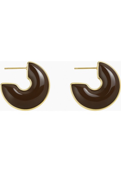 Çelik Renkli Halka Küpe