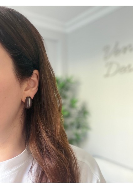 Çelik Renkli Halka Küpe modelleri