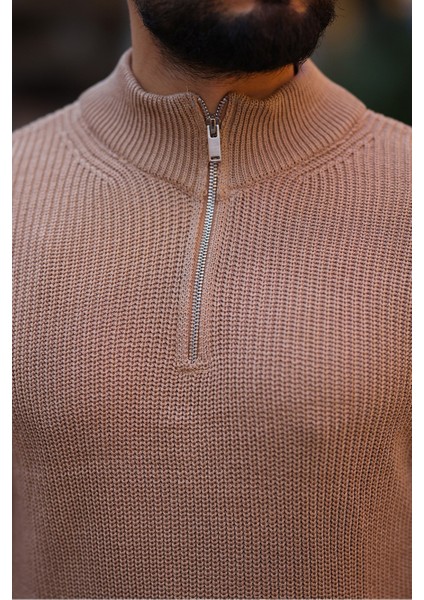 Kalın Örgü Fermuarlı Kazak fırsatları