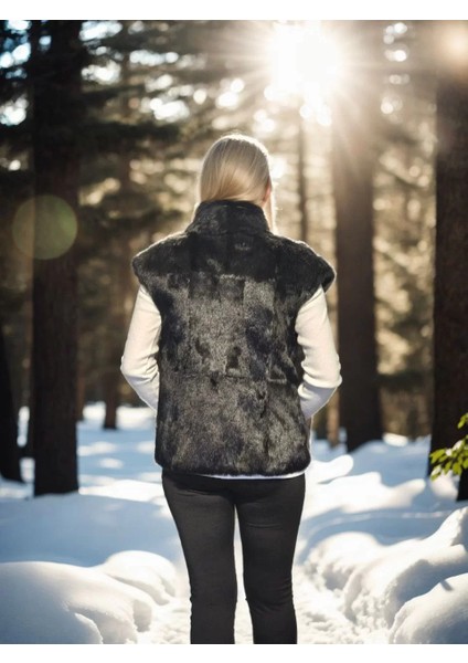 Kadın Kolsuz Hakiki Kürk - Siyah fiyatları