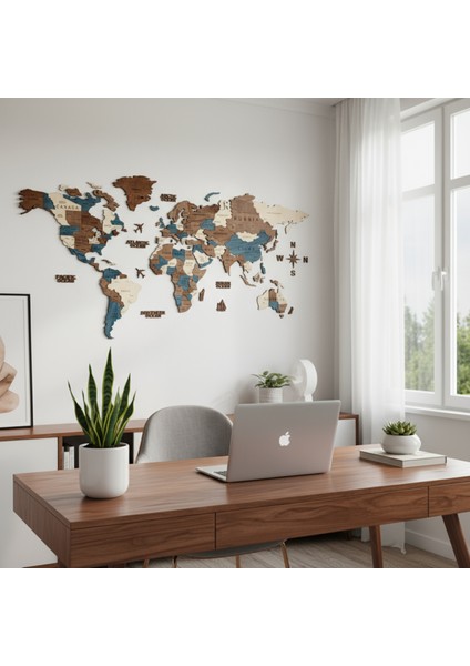 Elegant Ahşap Dünya Haritası modelleri