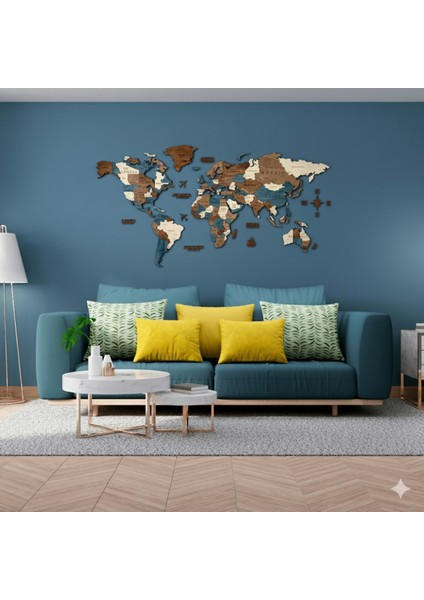 Elegant Ahşap Dünya Haritası indirimleri