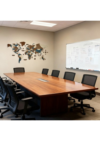 Elegant Ahşap Dünya Haritası