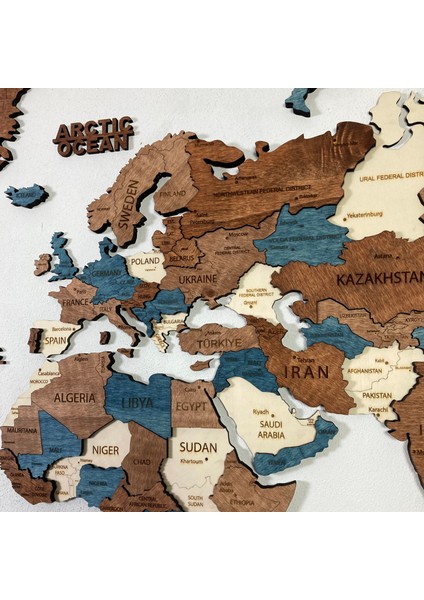 Elegant Ahşap Dünya Haritası