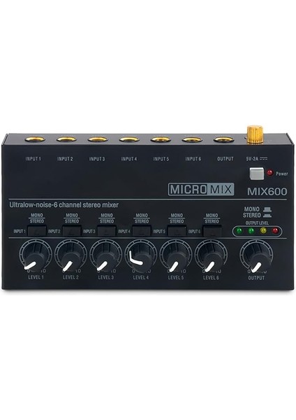 Mini Ses Mikseri Alt Karıştırma Için Stereo Hat Mikseri Gitarlar Için Ultra Düşük Gürültülü 6-Kanal Bas Klavyeler Veya Sahne Mikseri Uzantısı