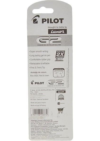 G2 07 Mavi Ince Geri Çekilebilir Jel Mürekkepli Tükenmez Kalem 0,7 mm Uç 0,39 mm Çizgi Genişliği Doldurulabilir Bl-G2 – 7 (6'lı Paket, Siyah) modelleri