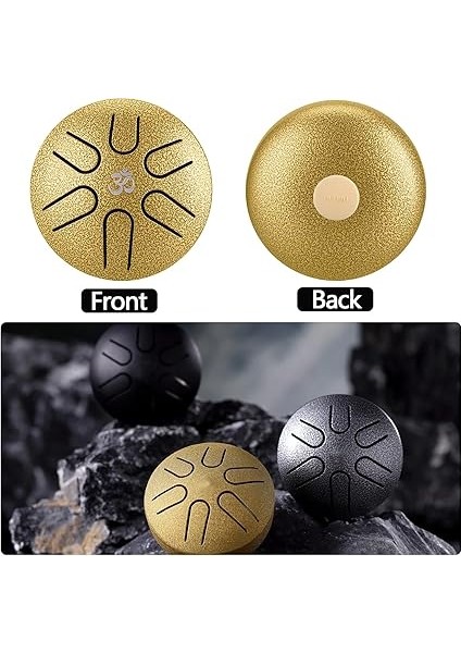 Dil Davul 3 Inç Çelik Diller 6 Ton Tava Davul Perküsyon Enstrüman Handpan Tokmaklar Meditasyon Yoga Ses Şifa (Altın) fiyatları