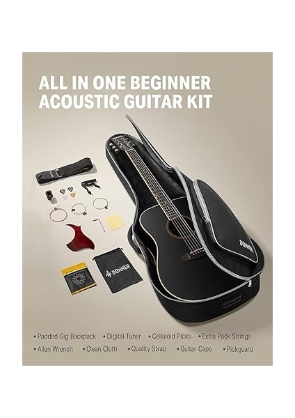 Dag-1cb Dreadnought Akustik Gitar Seti (Siyah) indirimleri