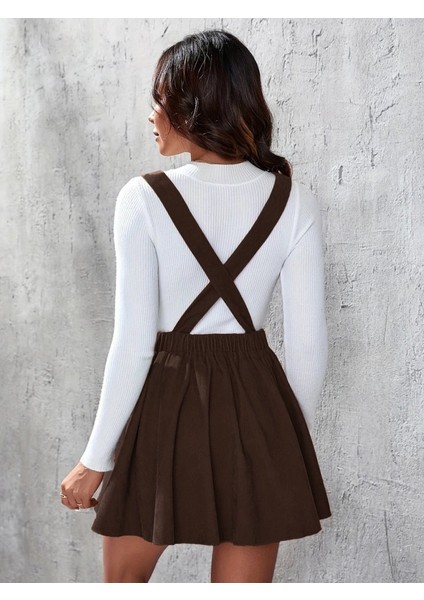 Kadın Askılı Sırttan Çapraz Detaylı Kısa Kiloş Kadife Mini Elbise modelleri