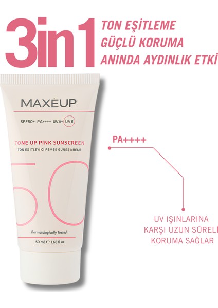 Pembe Ton Eşitleyici Aydınlatıcı Güneş Kremi | Hyaluronik Asit | 50 ML | SPF50+/PA++++ fiyatları