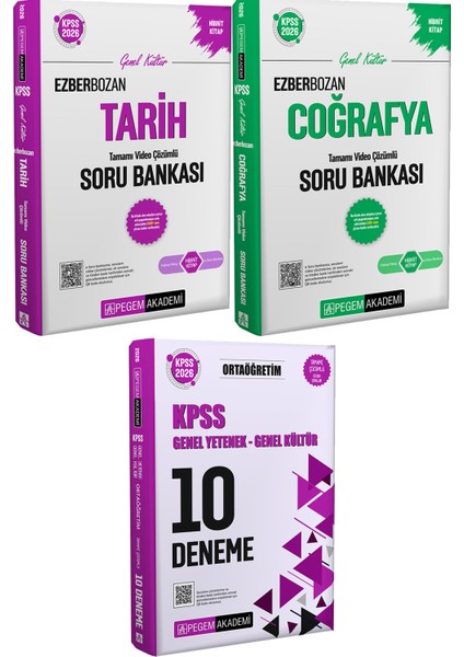 2026 Kpss Ezberbozan Tarih Coğrafya Soru Bankası - 2026 Kpss Ortaöğretim Çözümlü 10 Deneme