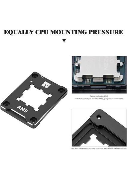 Asf-Siyah Am5 Cpu Tutucu, Düzeltici Bükülme Önleyici Sabitleme Çerçevesi, Am5 Tam Fit Sabit Işaretsiz Montaj, Am5 Bükülme Önleyici Kontak Çerçevesi, Cpu Soğutucu Standardı fırsatları