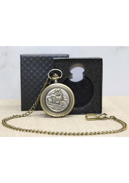 Dekoratif Metal Tren ve Lokomotif Antik Köstekli Saat