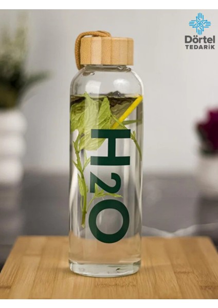 H2O Bambu Kapaklı Cam Matara Bez Kılıf Hediyeli 800 ml fiyatları