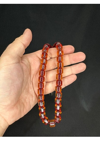 Toz Kehribar Tesbih Bal Renkli Kapsül Kesim 11MMX10MM T-567