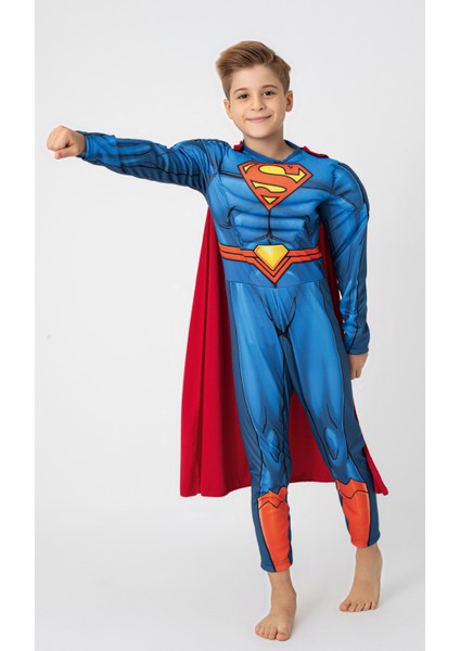 Superman Kostümü Kaslı Lisanslı