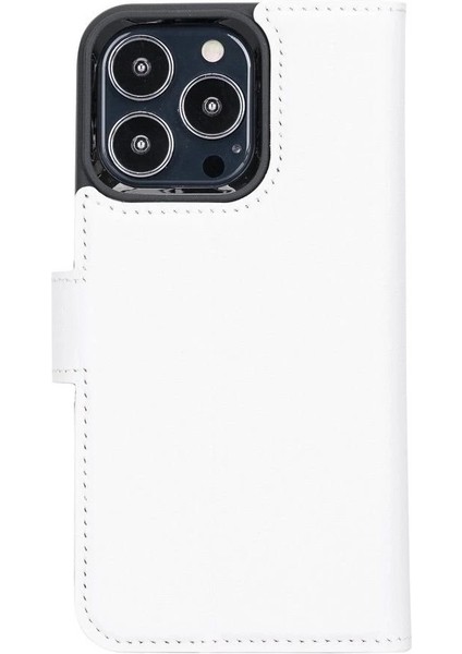 Apple iPhone 13 Pro Uyumlu Deri Cüzdanlı Kılıf F3 Beyaz fırsatları