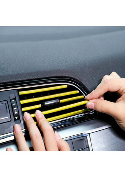 Araç Içi Klima Havalandırma Izgarası Dekoratif Şerit Trim Seti Gold fırsatları