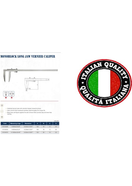 1310-0015 1000MM Tek Çene Mekanik Kumpas 0,02 modelleri