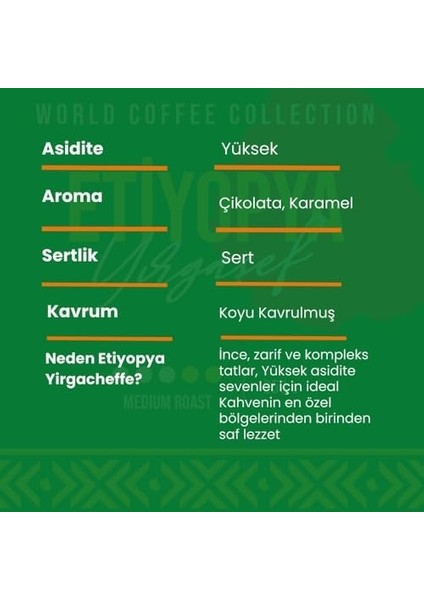 Addis Ababa Coffee - Ethiopia Yirgacheffee 250 Gr. Dünya Kahvesi (Öğütülmüş Espresso) fiyatları