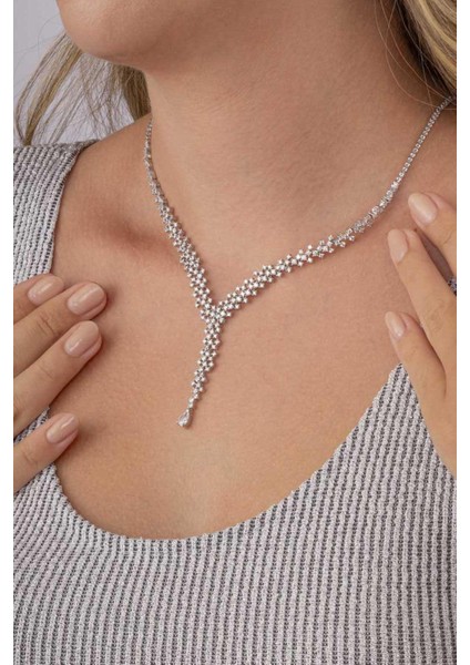 Pırlanta Montür 4 Tırnaklı Su Yolu 925 Ayar Gümüş Kolye fiyatları